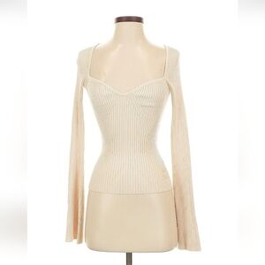 NWT H&M Ivory Sweetheart Sweater - Size Sm